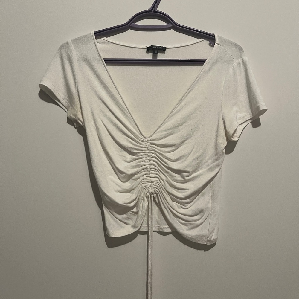 Dynamite white ruched top